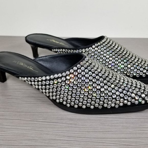 3.1 Phillip Lim Agatha Crystal Embellished Mule, Black, Womens Size 6 / 36 - Picture 2 of 11